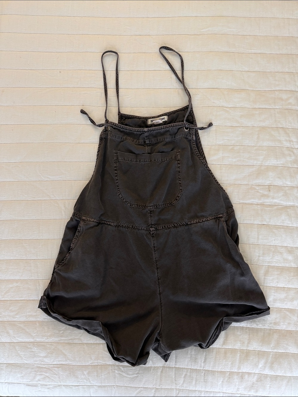 Billabong Washed Black Women's Romper Overalls